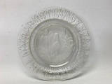 Child's Alphabet Plate W/Frosted Egret In Center
