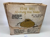 Vintage Star Bell Revolving Christmas Tree Holder In Box