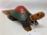 Wood Carved Turtle Doorstop