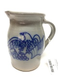 Stoneware Pitcher W/Cobalt Eagle & Patriotic Design