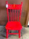 Antique Youth Chair-Painted Red