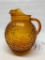 Amber Glass Pitcher W/Ice Lip