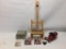 Group W/(2) Gyroscopes, Small Easel, Diecast Car, & More!