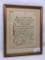 Vintage Framed Religious Prayer