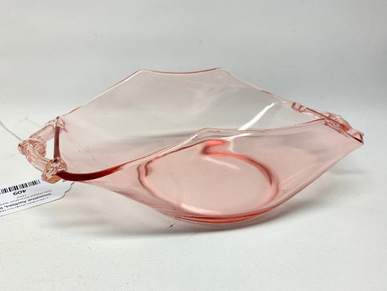 Vintage Pink Depression Glass Banana Bowl