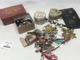 Group Of Misc. Costume Jewelry & Jewelry Box