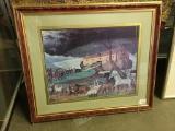 Framed & Matted Print Of Noah's Ark W/Animals