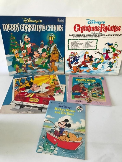 Mickey Mouse Items! Books, Records, & Calendar