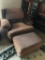 Upholstered Chair W/Ottoman