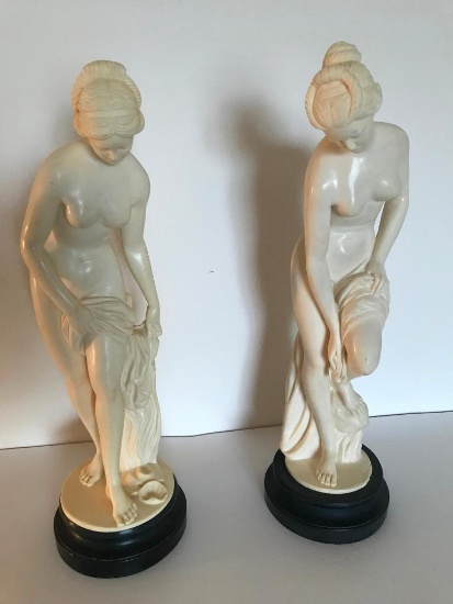 (2) "A. Santini, Italy" Classical Lady Figurines