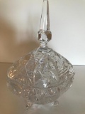 Glass Lidded Crystal Candy Dish