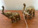 (2) Brass Elephants