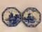 (2) Hand Painted Blue Delft Wall Plates