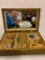 Wooden Jewelry Box W/Costume Jewelry