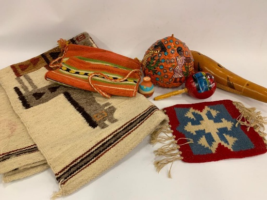 Hand-Made Tapestry & Bag + Musical Gourds
