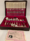 (48) Pcs. Wm. A. Rogers A! Flatware + Misc. In Wooden Box