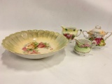 Vintage German Porcelain: Cream & Sugar, Creamer, & Bowl(chip)