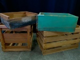 Group Of Wooden Crates & Boxes