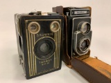 (2) Vintage Cameras: Brownie Target 6-16 & Ikoflex Zeiss Ikon