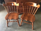 Two Tell City, Hard Rock Maple Chairs, Pattern 8046, used condition