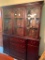 Vintage Mahogany 2-Door China Cabinet W/Butlers Desk