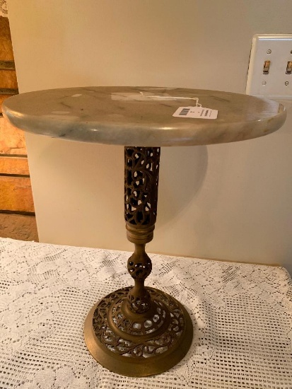Brass Stand W/Marble Top