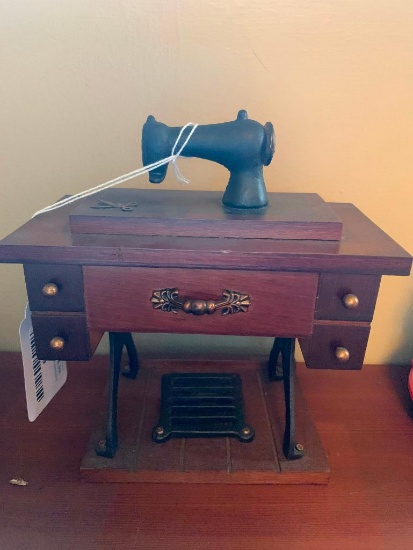 Figural Sewing Machine Music Box