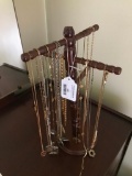 Costume Jewelry Group: (14) Necklaces + Rack