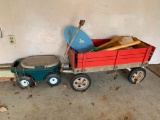 Wooden Radio Flyer Wagon & Garden Seat