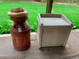 Antique Milk Can & Plastic Storage