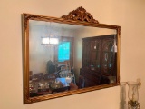 Gold Wall Mirror W/Carved Crest