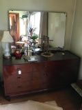 Mid Century Modern 9-Drawer Dresser W/Mirror