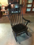 Painted Black, Wood Rocking Chair with Gold Stenciling