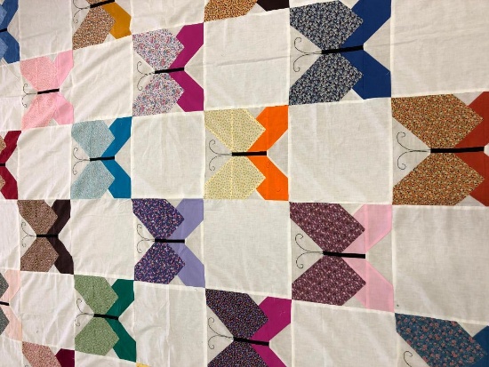 Half Square Triangle Butterfly Block Quilt.