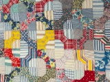 Free Form Vintage Traditional Design Pieced Patchwork Quilt.