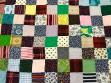 Free Form Handmade Pieced Patchwork Quilt.