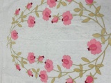 Fancy With Roses Appliqued Design With Scallop Edging Quilt.