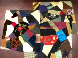 Vintage Wacky Free Form Patchwork Quilt Pieces.