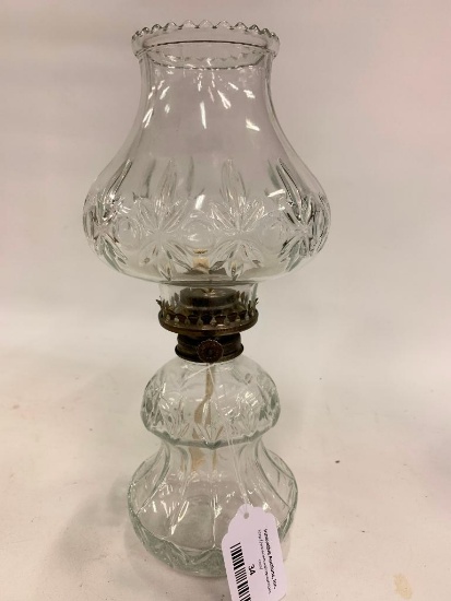 Embossed Oil Lamp W/Matching Chimney