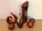 (6) Pcs. Hand Decorated Ceramic Vases & Balls-All Matching