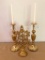 Matching Brass Candle Holders W/Prisms & Motto Plaque