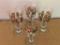 (4) Vintage Stemmed Water Glasses W/Floral Decoration