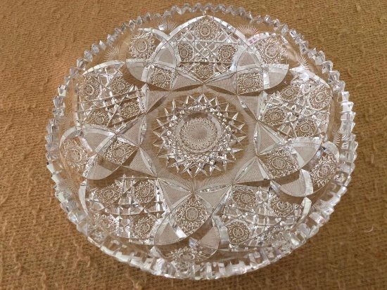 Brilliant Cut Glass Low Bowl