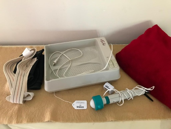 Fleece Blanket, Massager, & Back Brace
