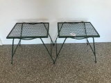 Pair of outdoor, wrought iron, Stacking End Tables