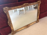 Gold Framed Beveled Wall Mirror