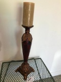 18 Inch Tall, Decorative Candle Holder, Chip onOne Foot