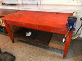 6 Feet Long, 34 Inches Deep and 34 Inches Tall, Cool Painted Workbench on Wheels