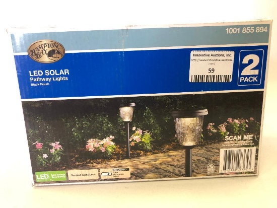 2 Pack of Hampton Bay LED Solar Pathway Lights