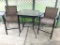 Outdoor Bar Table and Two Chairs, Shows Sone Use